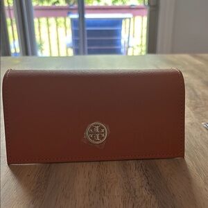 Tory Burch Burnt Orange Leather sunglass case